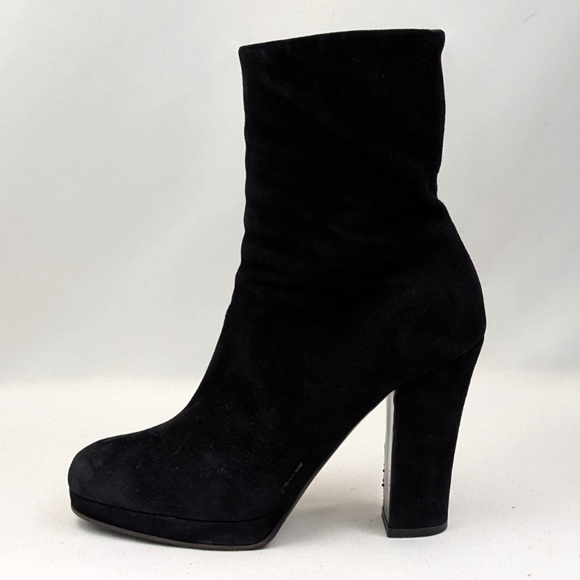 Miu Miu size 9 is a product of Prada 🖤 Black Suede Heeled Boots - Picture 6 of 12